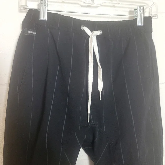 Men's Zanerobe Black Striped Athleisure Jogger Pants Size 28 - Picture 2 of 8